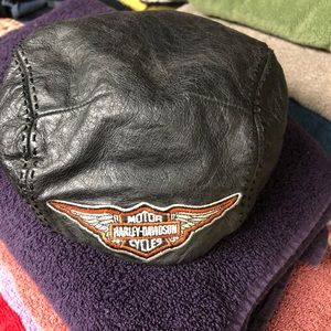 Leather Harley Davidson hat.